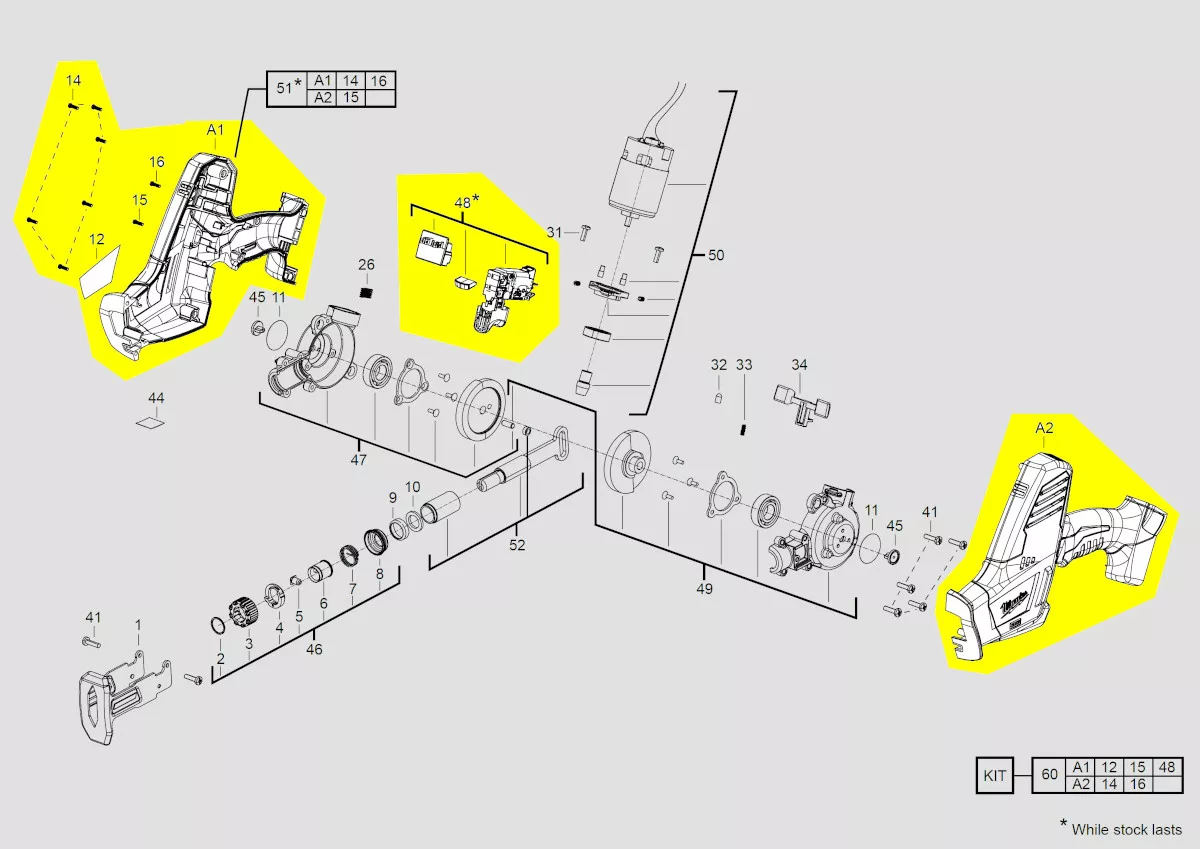 kit interrupteur + carter réf. 4931446736 Milwaukee